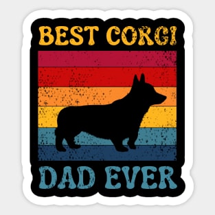 Best Corgi Dad Ever, Vintage Cute Pembroke Welsh Corgi Sticker